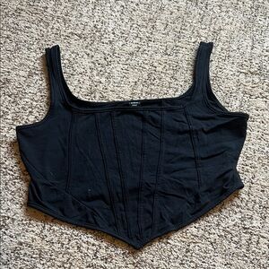 SHEIN Black Structured Crop Top